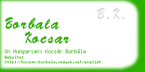 borbala kocsar business card